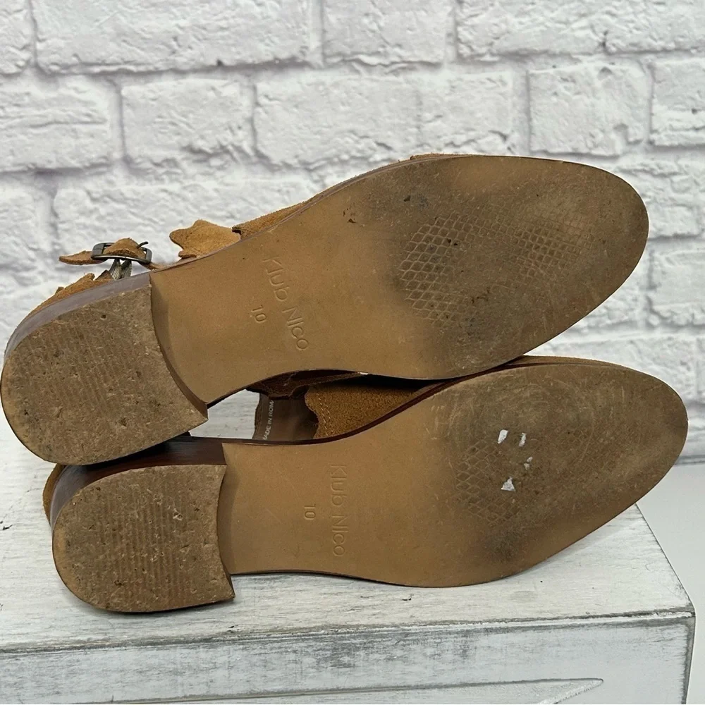 Klub Nico Suede Leather Beau Scalloped Booties